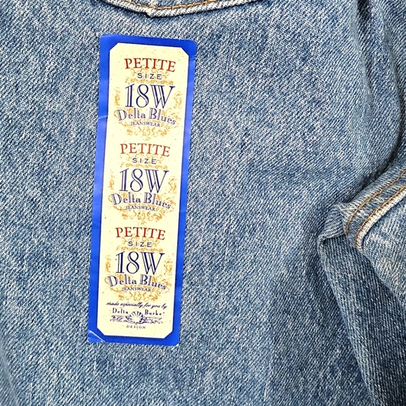 New Delta Burke Denim Jeans 18W Petite Vintage Deadstock Plus Blue Relaxed 90s - Picture 8 of 10
